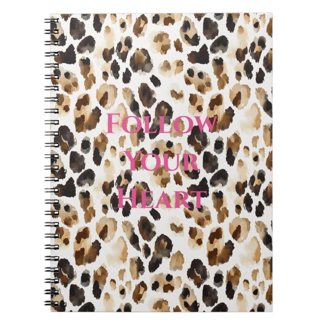 Cuaderno Impresión animal leopardo marrón crema (Frente)