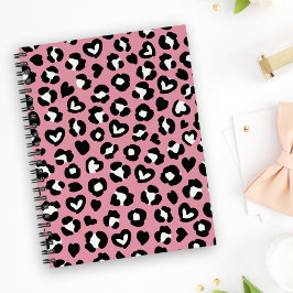 Cuaderno Impresión animal, leopardo rosado, puntos de chita