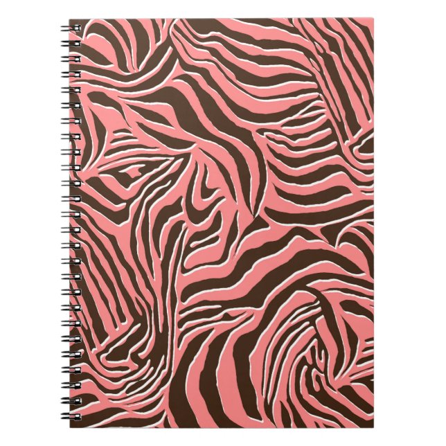 Cuaderno Impresión animal, patrón de cebra impecable. (Frente)
