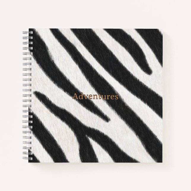 Cuaderno Impresión animal realista de cebra Fur personaliza (Anverso)