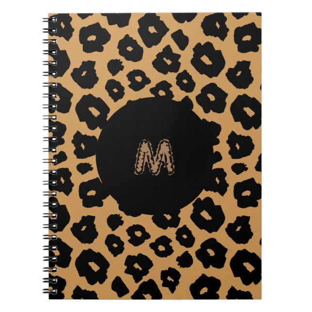 Cuaderno IMPRESIÓN ANIMAL salvaje Leopardo + Monograma (Frente)