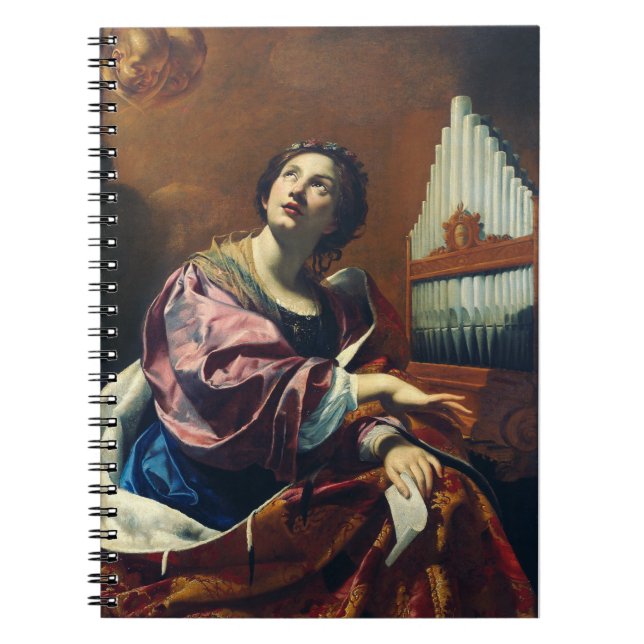 Cuaderno Impresión artística "Concierto celestial" de Santa (Frente)
