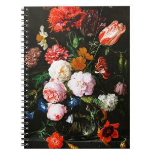 Cuaderno Impresión artística floral botánica oscura y tempe