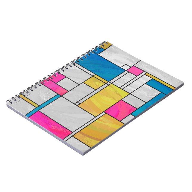 Cuaderno Impresión azul rosa amarillo mondriano (Lado Izquierdo)