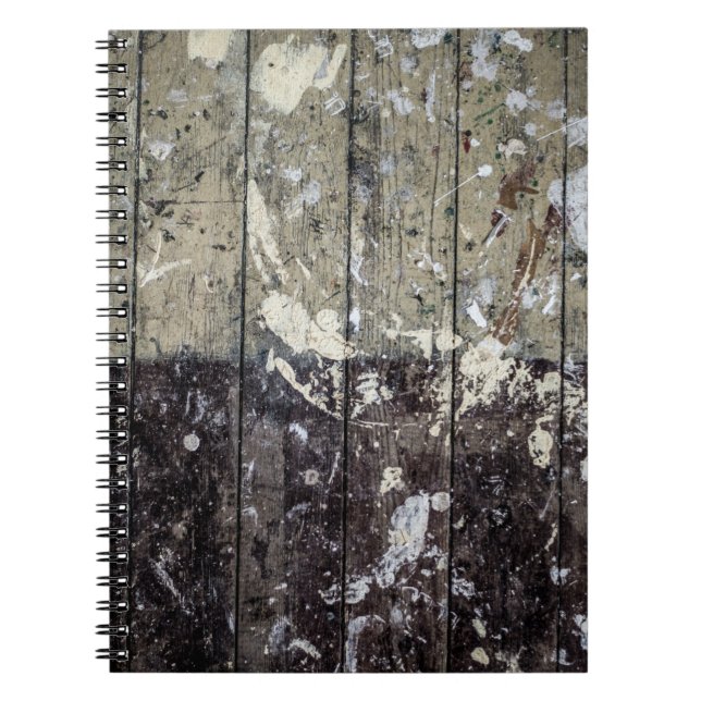 Cuaderno Impresión blanca sobre madera marrón (Frente)