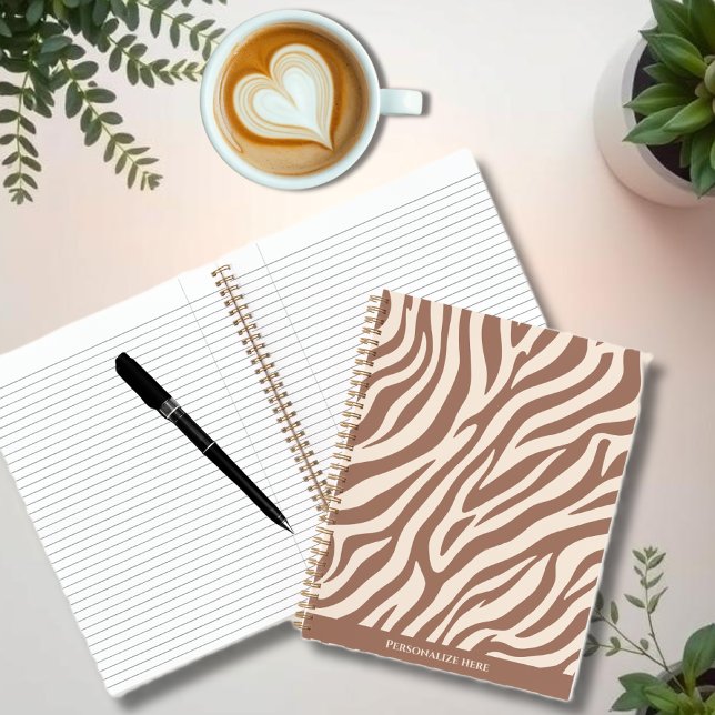 Cuaderno Impresión cebra-mousse Mocha- (Zebra Print-Mocha Mousse- Notebook )