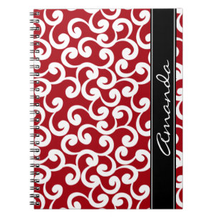 Cuaderno Impresión con monograma de los elementos del rojo
