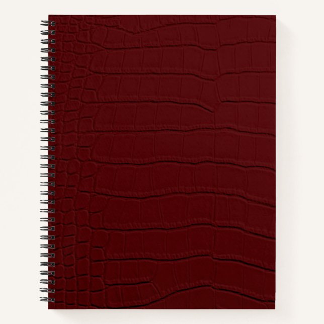 Cuaderno Impresión cutánea de cocodrilo rojo (Anverso)