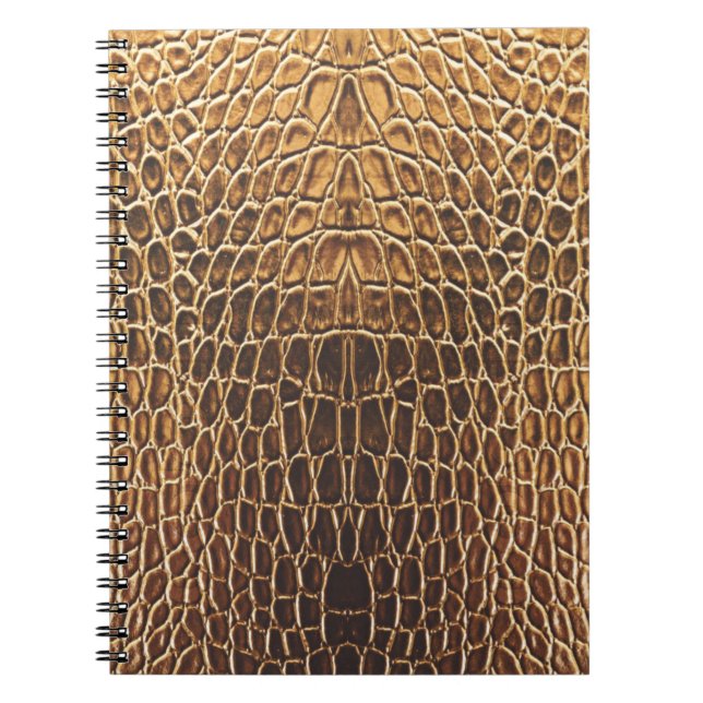 Cuaderno Impresión cutánea de ligador marrón claro (Frente)