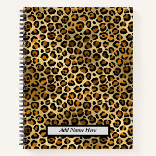 Cuaderno Impresión Cute Gold y Black Leopard