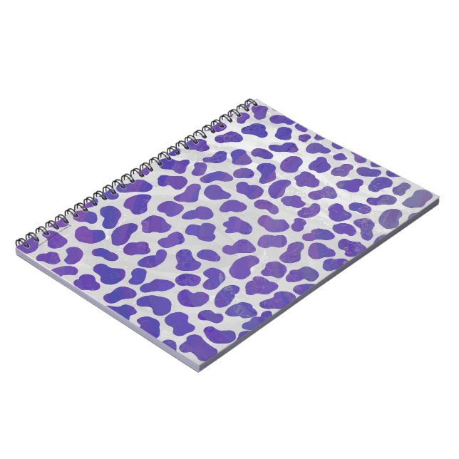 Cuaderno Impresión dálmata en blanco y púrpura (Lado Izquierdo)