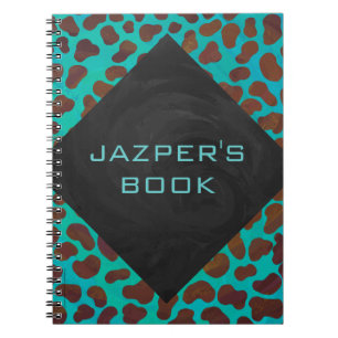 Cuaderno Impresión dálmata marrón y Verde azulada