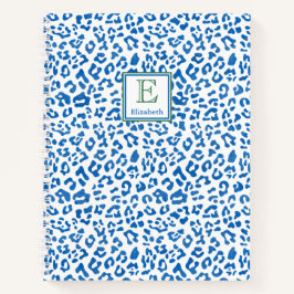 Cuaderno Impresión de animales azules y verdes preppy