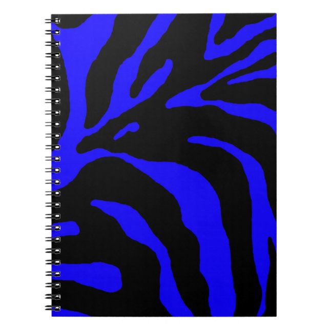 Cuaderno Impresión de animales de banda de cebra azul (Frente)