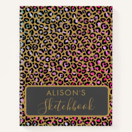 Cuaderno Impresión de animales de leopardo multicolor en Sk