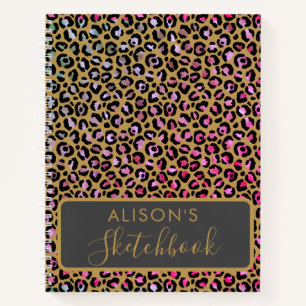 Cuaderno Impresión de animales de leopardo multicolor en Sk