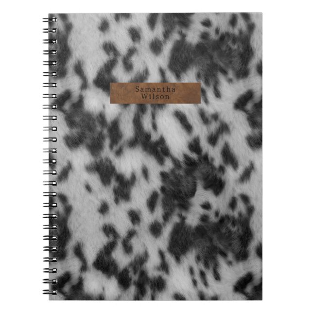 Cuaderno Impresión de animales de piel blanca y negra Piel  (Frente)
