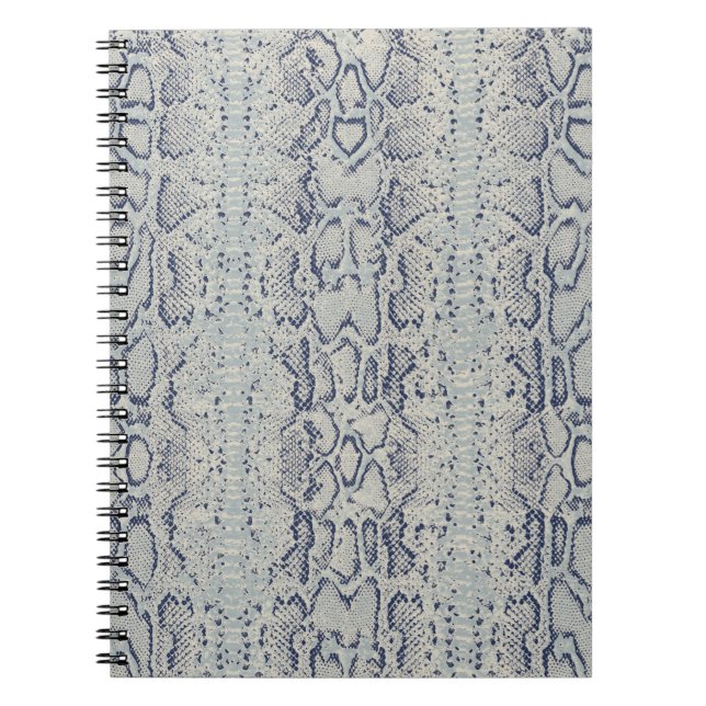 Cuaderno Impresión de animales de piel de serpiente gris y  (Frente)