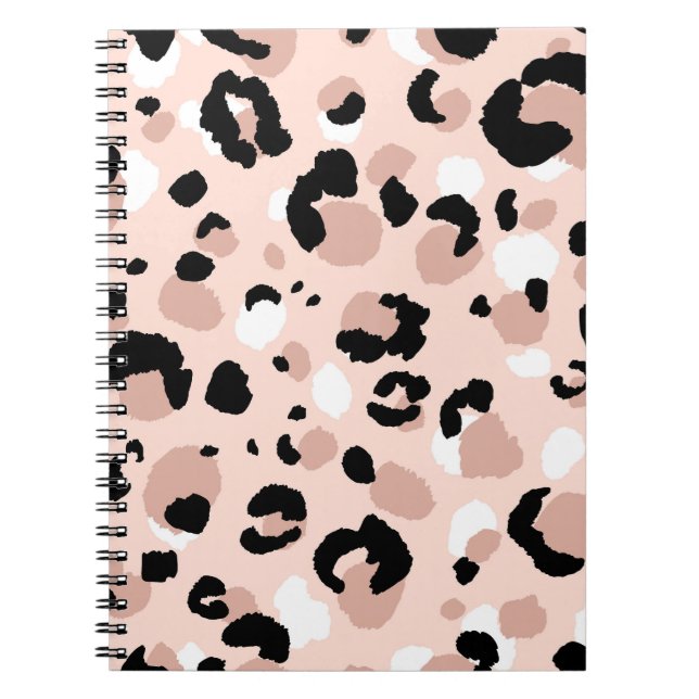 Cuaderno Impresión de animales leopardos abstractos moderno (Frente)