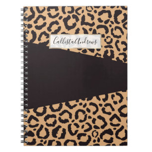 Cuaderno Impresión de animales modernos de leopardo de oro