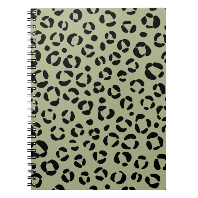 Cuaderno Impresión de animales verdes de salvia (Frente)