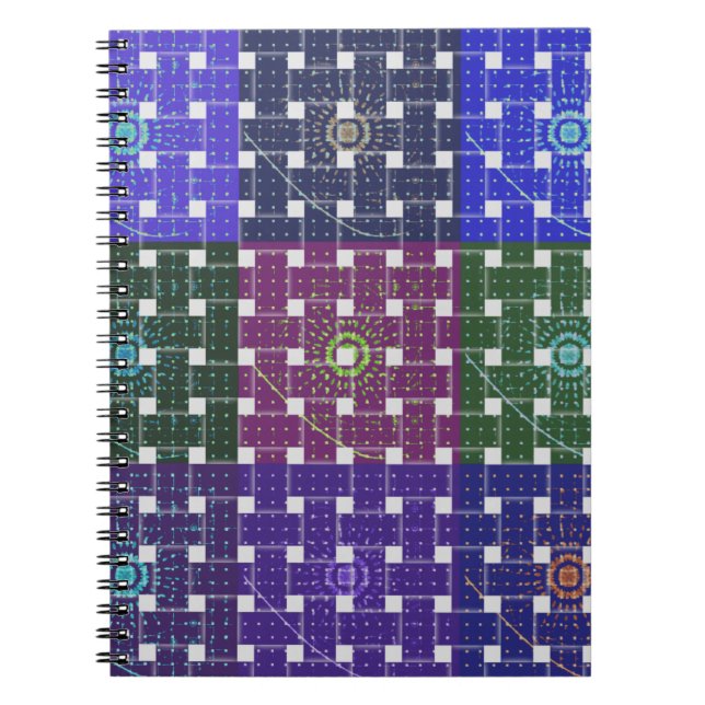 Cuaderno Impresión de arte azul y púrpura (Frente)