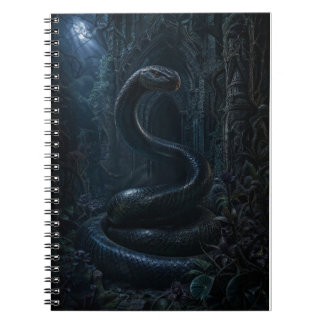 Cuaderno Impresión de arte botánico oscuro serpiente gótica