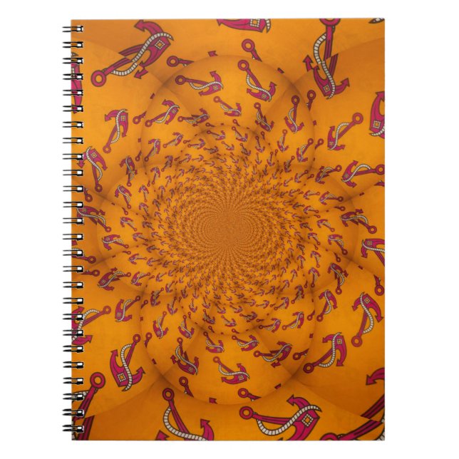 Cuaderno Impresión de arte de ancla Kaleidoscope (Frente)