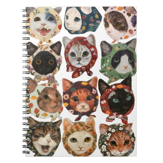 Cuaderno Impresión de arte de Babushka Kitten (Frente)