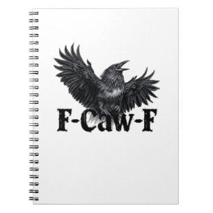 Cuaderno Impresión de arte de cuervo enojado F-Caw-F Cuervo