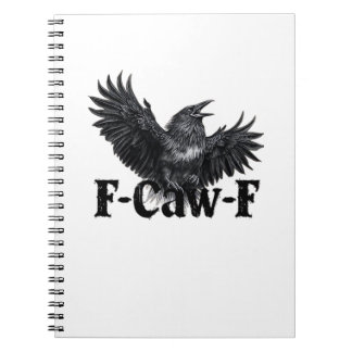 Cuaderno Impresión de arte de cuervo enojado F-Caw-F Cuervo
