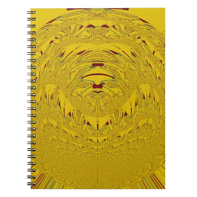 Cuaderno Impresión de arte de la cabeza del león dorado (Frente)