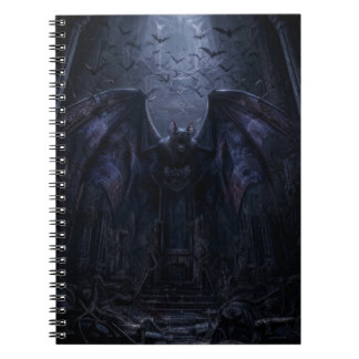Cuaderno Impresión de arte de murciélago gótico de noche os