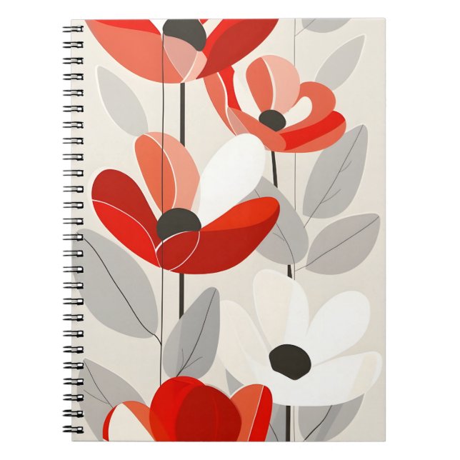 Cuaderno Impresión de arte floral moderno (Frente)