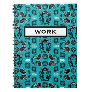Cuaderno Impresión de arte hindú con tema de Ganesha