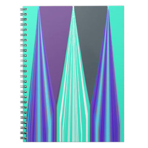 Cuaderno Impresión de arte para Chevron cian azul Edgy Blue