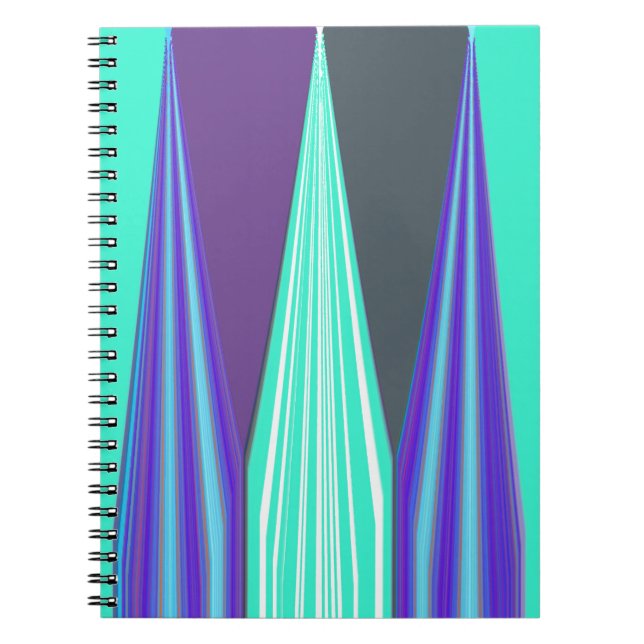 Cuaderno Impresión de arte para Chevron cian azul Edgy Blue (Frente)