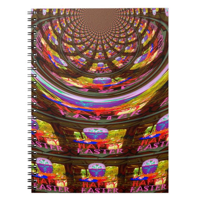 Cuaderno Impresión de arte psicodélica de Pascua Kaleidosco (Frente)
