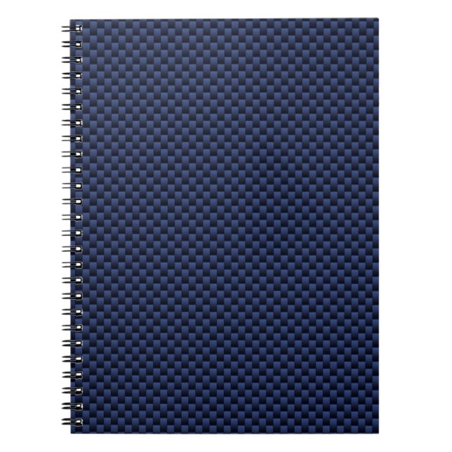 Cuaderno Impresión de banda de fibra de carbono Royal Blue  (Frente)
