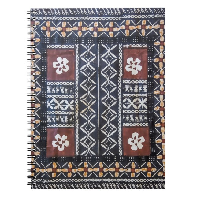 Cuaderno Impresión de Barkcloth del Tapa de Fiji (Frente)