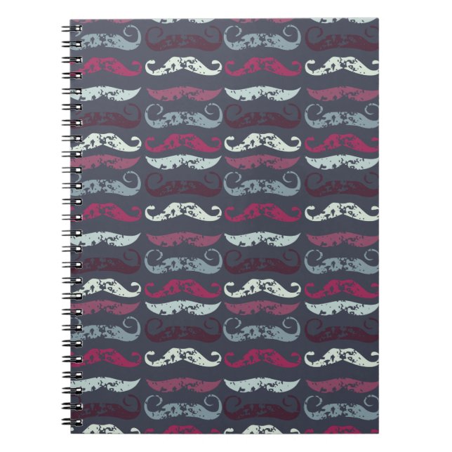 Cuaderno Impresión de bigote retro con problemas (Frente)