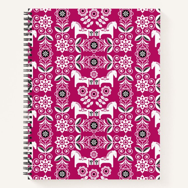 Cuaderno Impresión de caballo sueco Dala verde (Anverso)
