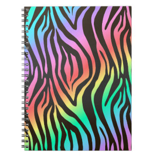 Cuaderno impresión de cebra colorida