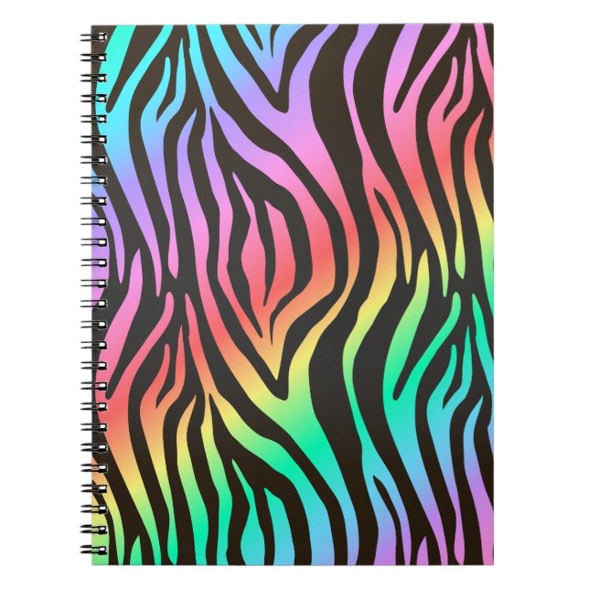 Cuaderno impresión de cebra colorida (Frente)
