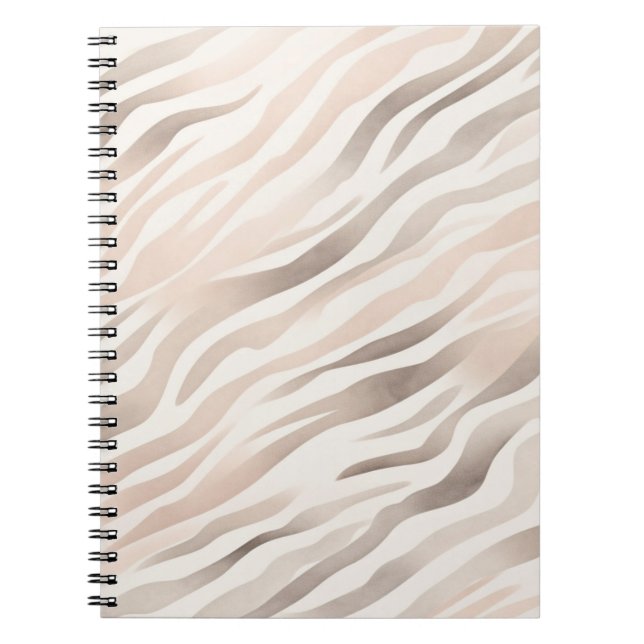 Cuaderno Impresión de cebra de crema rosa (Frente)
