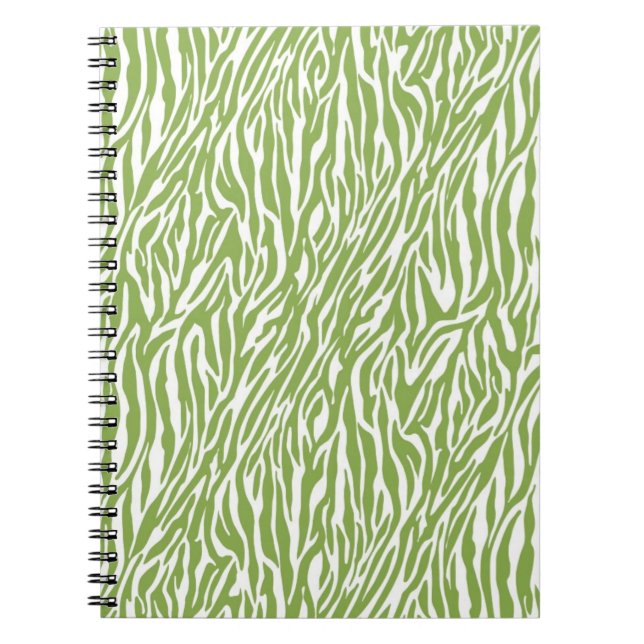 Cuaderno Impresión de cebra de safari verde (Frente)