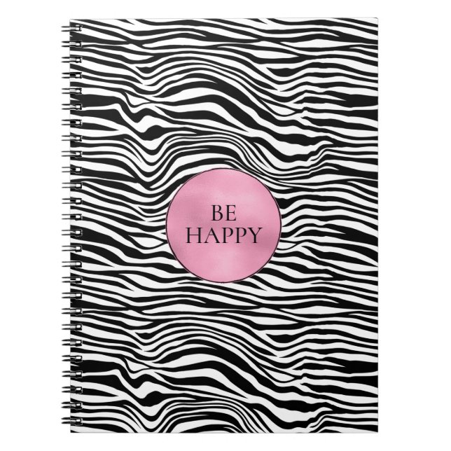 Cuaderno Impresión de cebra en blanco y negro (Frente)
