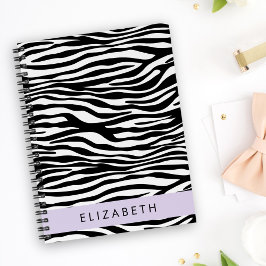 Cuaderno Impresión de cebra, franjas, negro y blanco, su no
