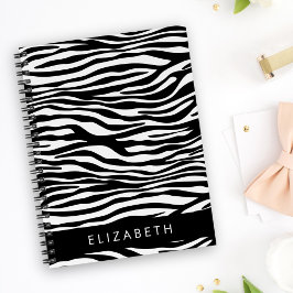 Cuaderno Impresión de cebra, franjas, negro y blanco, su no