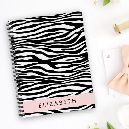 Cuaderno Impresión de cebra, franjas, negro y blanco, su no